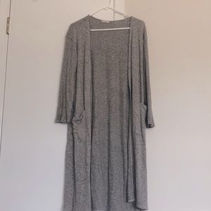 Extra long grey cardigan